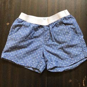 Girls gap polka dot chambray shorts